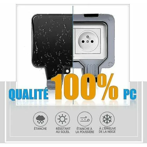 Neige-Prise étanche Double Prise Extérieure IP66 Prise Murale étanche Style1 - 2 Neige-Prise étanche Double Prise Extérieure IP66 Prise Murale étanche Style1 - – Image 2