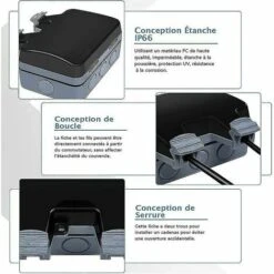 Neige-Prise étanche Double Prise Extérieure IP66 Prise Murale étanche Style1 - 8 Neige-Prise étanche Double Prise Extérieure IP66 Prise Murale étanche Style1 - -Douille Soldes Boutiquec 87455168 4