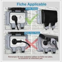 Neige-Prise étanche Double Prise Extérieure IP66 Prise Murale étanche Style1 - 9 Neige-Prise étanche Double Prise Extérieure IP66 Prise Murale étanche Style1 - -Douille Soldes Boutiquec 87455168 5