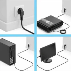 1.5m Câble D'alimentation,EU Schuko CEE7 Prise Angulaire Vers IEC 320 C13 H05VV-F, Pour PC,Samsung LCD,Panasonic LG,TV, Appareils Froids Imprimante,Moniteur,Télévision,Vidéoprojecteur Et Plus -Douille Soldes Boutiquec 87952096 3