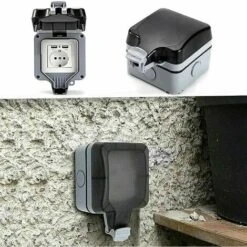 Prise Étanche IP66 Avec Connexions USB Prise Électrique Extérieure Avec Couvercle Boîtier De Prise Murale Pour Jardin Garage Piscine -Douille Soldes Boutiquec 88671065 3