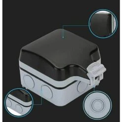 Prise Étanche IP66 Avec Connexions USB Prise Électrique Extérieure Avec Couvercle Boîtier De Prise Murale Pour Jardin Garage Piscine -Douille Soldes Boutiquec 88671065 4