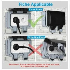 Prise étanche Double Prise Electrique Extérieure IP66 étanche Prise Murale 16A -Douille Soldes Boutiquec 88680586 4