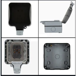 IP66 Extérieur étanche Aux éclaboussures Boîtier Enfichable Simple Rangée étanche à La Pluie Prise Extérieure étanche, Un Trou -Douille Soldes Boutiquec 88920831 3