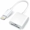 WddnAot Apple Lightning Vers SD & TF Card Reader Dual Slot Pour IPhone/iPad, Adaptateur De Carte Mémoire Micro SD TF 2 En 1, Lecteur De Carte SD, Plug And Play