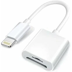 WddnAot Apple Lightning Vers SD & TF Card Reader Dual Slot Pour IPhone/iPad, Adaptateur De Carte Mémoire Micro SD TF 2 En 1, Lecteur De Carte SD, Plug And Play