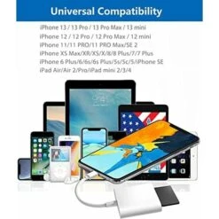 WddnAot Apple Lightning Vers SD & TF Card Reader Dual Slot Pour IPhone/iPad, Adaptateur De Carte Mémoire Micro SD TF 2 En 1, Lecteur De Carte SD, Plug And Play -Douille Soldes Boutiquec 89624944 5