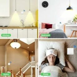 Interrupteur Sans Fil Autoalimenté, Sans Pi, Télécommande Sans Fil Pour S Lumières Et Appareils éctriques, étanche Et Sûr, Pouvant être Installé Directement Dans Une Sal De Bain, Etc. (1 To 1) -Douille Soldes Boutiquec 90066030 5