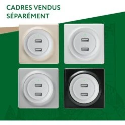 Prise USB Encastrée à 2 Sorties 5V, 2.1 A, Témoin De Charge LED Gris -Douille Soldes Boutiquec 90267880 3