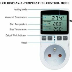 Prise Thermostat, Prise Minuteur Digital, Prise Programmable Digitale Avec Sonde, Minuterie Numérique Programmable, Prise Thermostat Chauffage Pour Serre, Aquarium - 7 Prise Thermostat, Prise Minuteur Digital, Prise Programmable Digitale Avec Sonde, Minuterie Numérique Programmable, Prise Thermostat Chauffage Pour Serre, Aquarium - -Douille Soldes Boutiquec 90599551 3