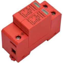 Dispositif De Protection Contre Les Surtensions DC 1000V 2P 40KA Parafoudre Photovoltaïque PV Thunder Proof Protector Disjoncteur Installation Sur Rail DIN (Rouge, 2P) -Douille Soldes Boutiquec 90899554 3