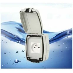 Prise Exterieure Etanche Ip66, Prise Murale Anti Poussière, Prises Electriques Murales Jardin Pour Intérieur Et Extérieur (Single Prise)