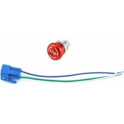 Rose Bouton Arret Urgence En Acier Inoxydable 22mm 12-220V 3A 1NO 1NC Avec Prise De Connexion