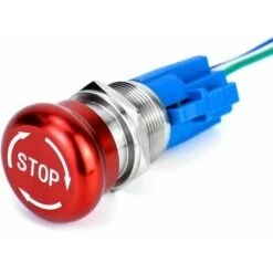 Rose Bouton Arret Urgence En Acier Inoxydable 22mm 12-220V 3A 1NO 1NC Avec Prise De Connexion -Douille Soldes Boutiquec 91751143 4