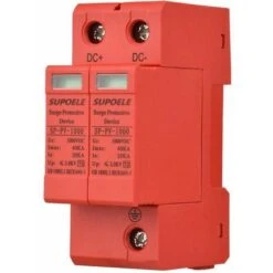 Dispositif De Protection Contre Les Surtensions Cc 1000V 2P 40Ka Parafoudre Photovoltaïque Pv Tonnerre Protecteur Disjoncteur Installation Sur Rail Din
