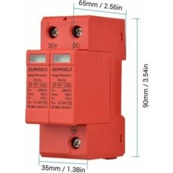 Dispositif De Protection Contre Les Surtensions Cc 1000V 2P 40Ka Parafoudre Photovoltaïque Pv Tonnerre Protecteur Disjoncteur Installation Sur Rail Din -Douille Soldes Boutiquec 91783534 4