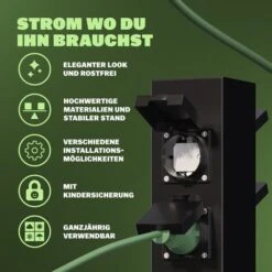 Prise De Jardin IP44 Piquet En Métal Prise Extérieure étanche Colonne D'énergie Multiprise Prise De Courant Jardin 4-fach Steckdose (de) 7 Prise De Jardin IP44 Piquet En Métal Prise Extérieure étanche Colonne D'énergie Multiprise Prise De Courant Jardin 4-fach Steckdose (de) -Douille Soldes Boutiquec 92499622 3