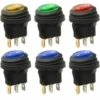 6pcs 12V-24VDC 20A LED Interrupteur à Bascule 3 Broches SPST Étanche Rond Power Switch Bouton Contrôle Pour Voiture Auto Bateau Camion (1 X Rouge/Jaune/Vert, 3 X Bleu)