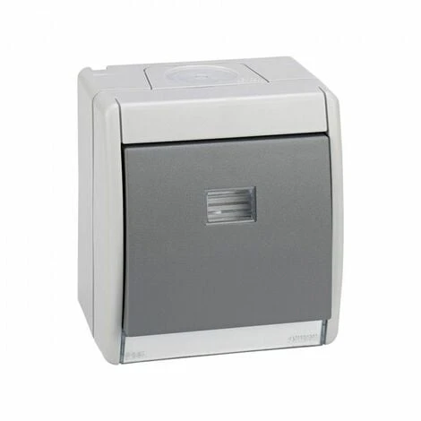 Bouton Poussoir Gris 10ax 250v Avec IP55 Lumineux Simon 44 Aqua 4490160-035 1 Bouton Poussoir Gris 10ax 250v Avec IP55 Lumineux Simon 44 Aqua 4490160-035
