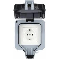 Prise Extérieure IP66 étanche Prise Murale étanche à La Poussière Prise Extérieure Prise De Jardin Avec Couvercle