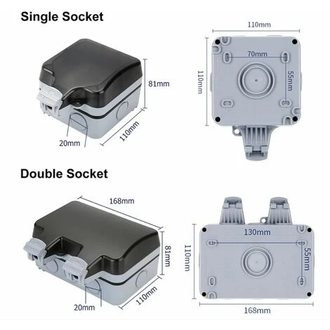 Prise Extérieure IP66 étanche Prise Murale étanche à La Poussière Prise Extérieure Prise De Jardin Avec Couvercle 5 Prise Extérieure IP66 étanche Prise Murale étanche à La Poussière Prise Extérieure Prise De Jardin Avec Couvercle – Image 5