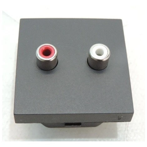 Prises Audio 2 Sorties CINCH Anthracite Format 45X45mm NIKO 122-69716 1 Prises Audio 2 Sorties CINCH Anthracite Format 45X45mm NIKO 122-69716