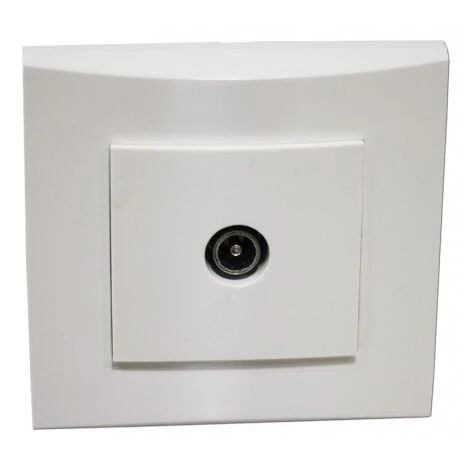 Prise TV Simple Blanche 1 Sortie Mâle 9.52mm Encastrée Fixation Vis Complète Avec Plaque De Finition ALTERNATIVE ELEC AE52012-P 1 Prise TV Simple Blanche 1 Sortie Mâle 9.52mm Encastrée Fixation Vis Complète Avec Plaque De Finition ALTERNATIVE ELEC AE52012-P