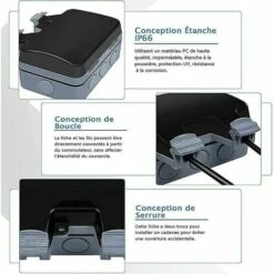 Prise étanche Double Prise électrique Extérieure IP66 Prise Murale étanche -Douille Soldes Boutiquec 96329596 4