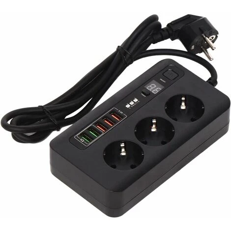 Multiprise Professionnelle, Prise 3 Voies, Protection De Sécurité, Prise Multiple Avec 5 USB, Protection Contre Les Surtensions, Pour Cuisine, Bureau, Smartphones, Tablettes 2 Multiprise Professionnelle, Prise 3 Voies, Protection De Sécurité, Prise Multiple Avec 5 USB, Protection Contre Les Surtensions, Pour Cuisine, Bureau, Smartphones, Tablettes – Image 2