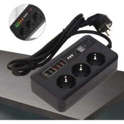 Multiprise Professionnelle, Prise 3 Voies, Protection De Sécurité, Prise Multiple Avec 5 USB, Protection Contre Les Surtensions, Pour Cuisine, Bureau, Smartphones, Tablettes 8 Multiprise Professionnelle, Prise 3 Voies, Protection De Sécurité, Prise Multiple Avec 5 USB, Protection Contre Les Surtensions, Pour Cuisine, Bureau, Smartphones, Tablettes -Douille Soldes Boutiquec 96931454 4