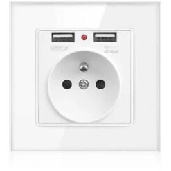 Prise Electrique Murale Avec Double USB - Chargeur Pour IPhone/Android Prise Française,Dolaso