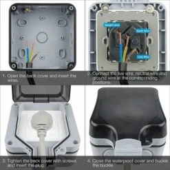 Prise Exterieure Etanche Ip66, Prise De Courant Complète, Prise Extérieure Guazhuni étanche,,Dolaso -Douille Soldes Boutiquec 97250961 3