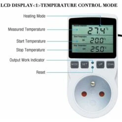 Prise Thermostat, Prise Minuteur Digital, Prise Programmable Digitale Avec Sonde, Minuterie Numérique Programmable, Prise Thermostat Chauffage Pour Serre, Aquarium - -Douille Soldes Boutiquec 98035068 3
