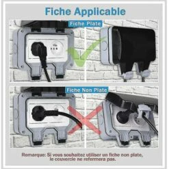 Prise étanche Double Prise Extérieure IP66 Prise Murale étanche Style1- -Douille Soldes Boutiquec 99623818 5