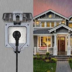 Prise De Courant Extérieure à 1 Voie, Prise Murale IP66 Pour L'extérieur, Prise De Courant Extérieure à Contact De Protection En Saillie Résistante Aux Intempéries, Prise De Courant Extérieure Extérie -Douille Soldes Boutiquec 99623874 5